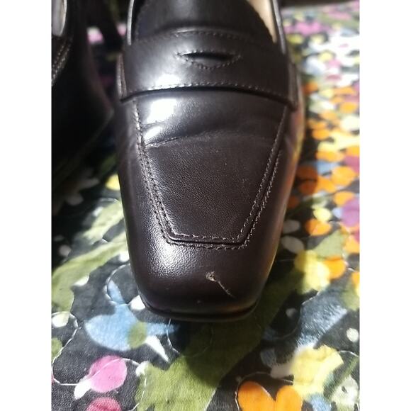 Vintage Etienne Aigner E-Labelle Brown Leather Kitten Herl Pumps Size 8M - Picture 7 of 7